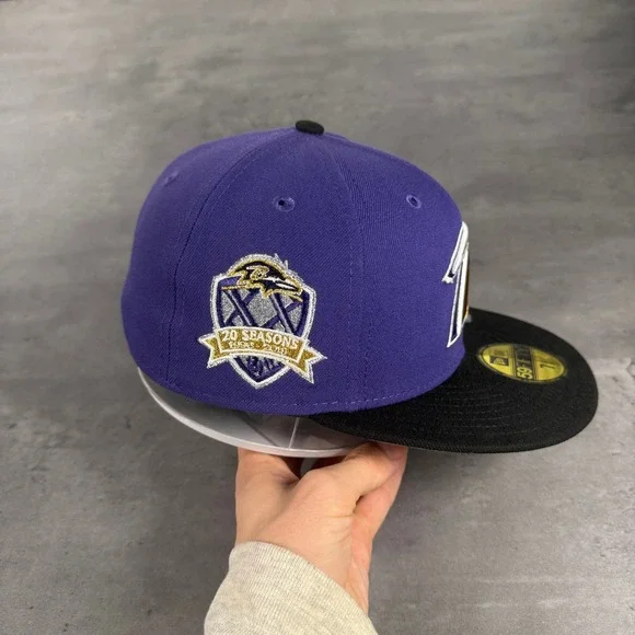Hat‎ Club Baltimore Ravens New Era Cap 7 1/4 20th Anniversary Shield Crest Lamar - Picture 4 of 9